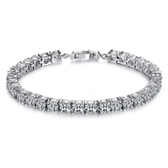 NEW TENNIS BRACELET DIAMOND 925 STERLING SILVER, NICE BRACELET, CUTE BRACELET - Picture 6 of 6